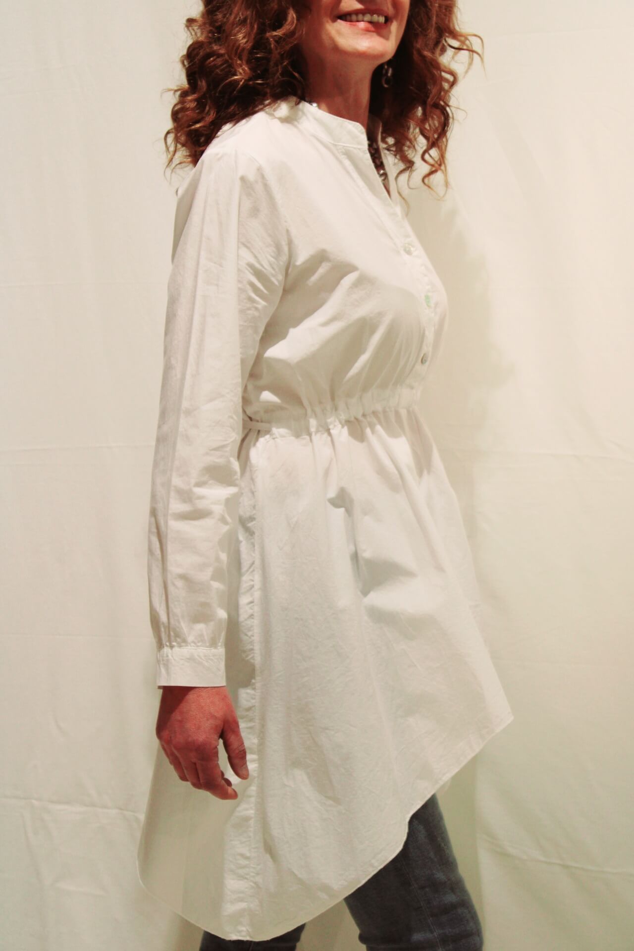 CAMICIA ASIMMETRICA IN COTONE